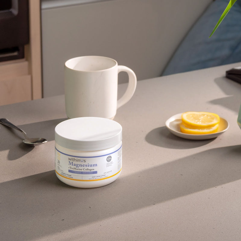 Magnesium L-Threonate + TruMarine® Collagen Jar - LEMON - 20 Servings