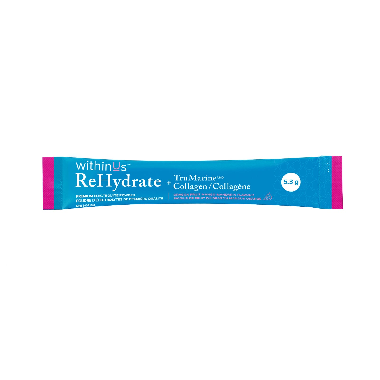 ReHydrate + TruMarine® Collagen DRAGONFRUIT MANGO MANDARIN - 50 Stick Packs