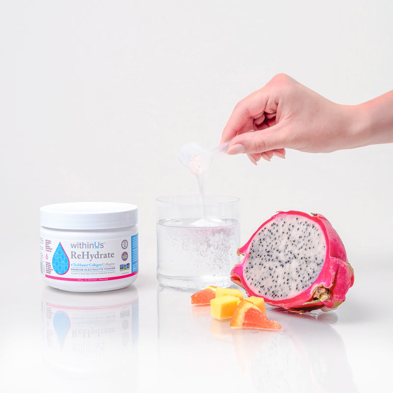 ReHydrate + TruMarine® Collagen Jar DRAGONFRUIT MANGO MANDARIN - 30 Servings