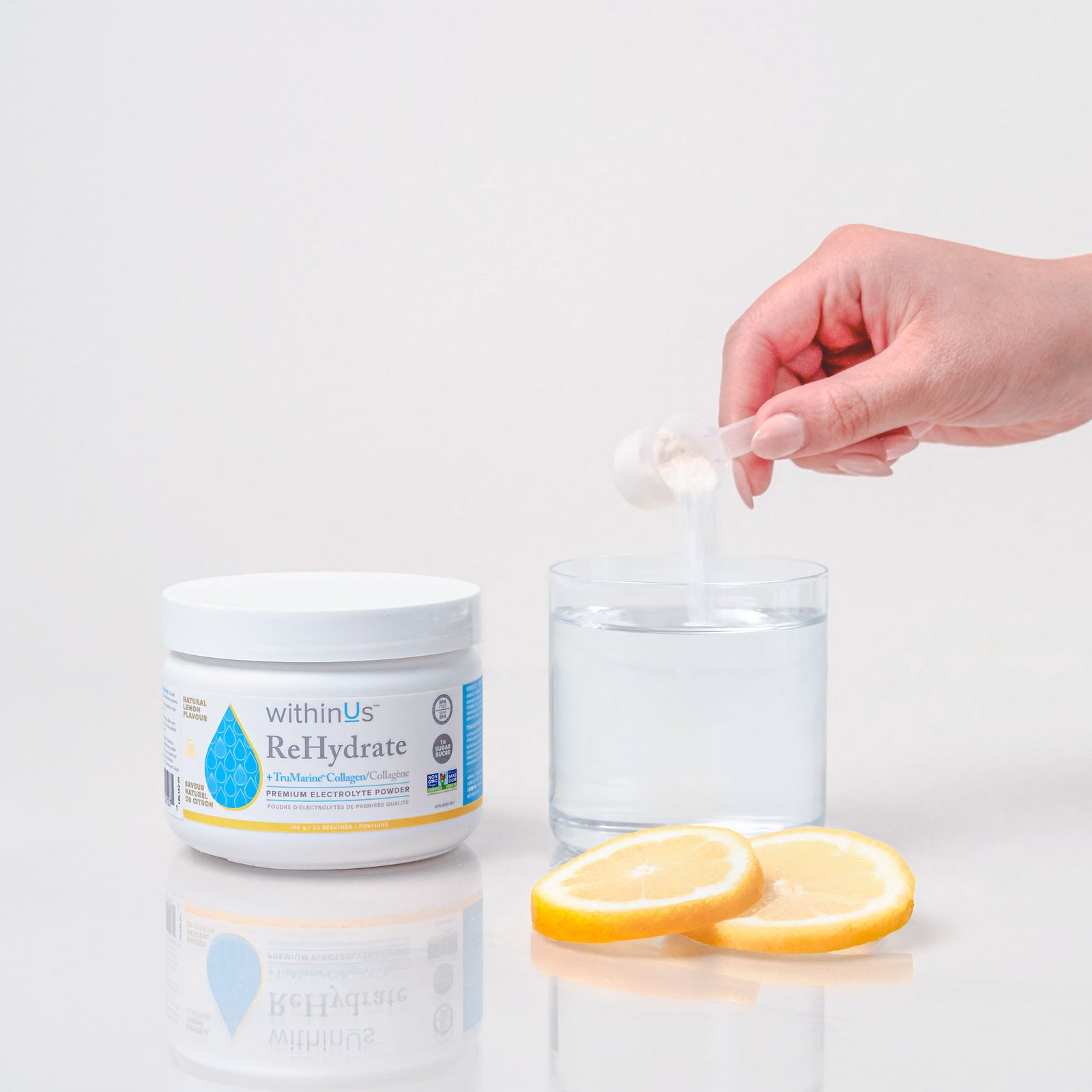 ReHydrate + TruMarine® Collagen Jar - LEMON - 30 Servings