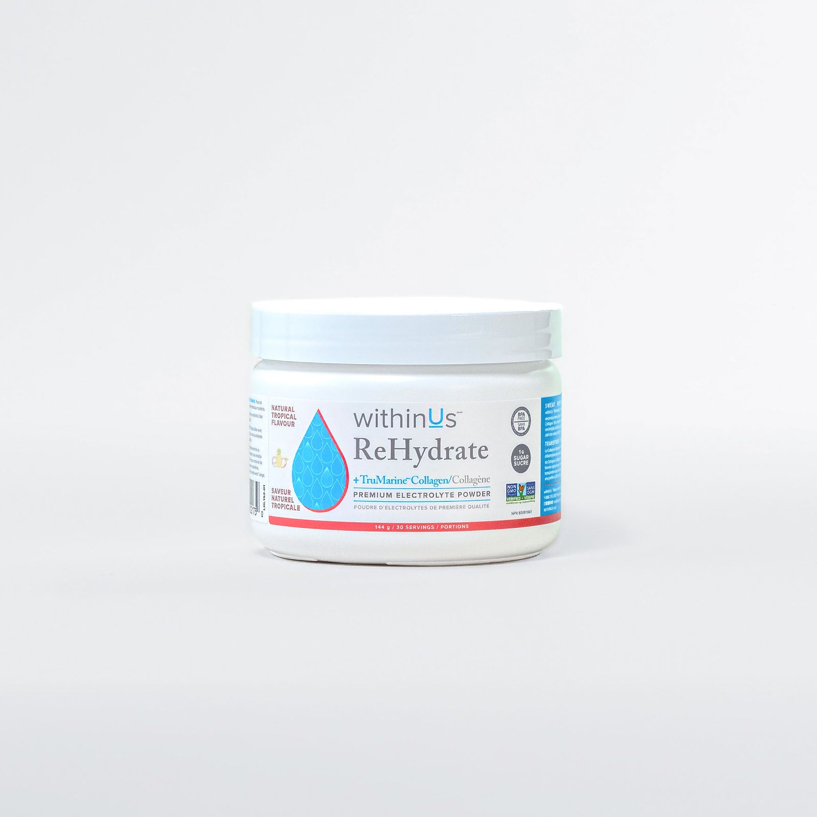 ReHydrate + TruMarine® Collagen Jar - TROPICAL - 30 Servings