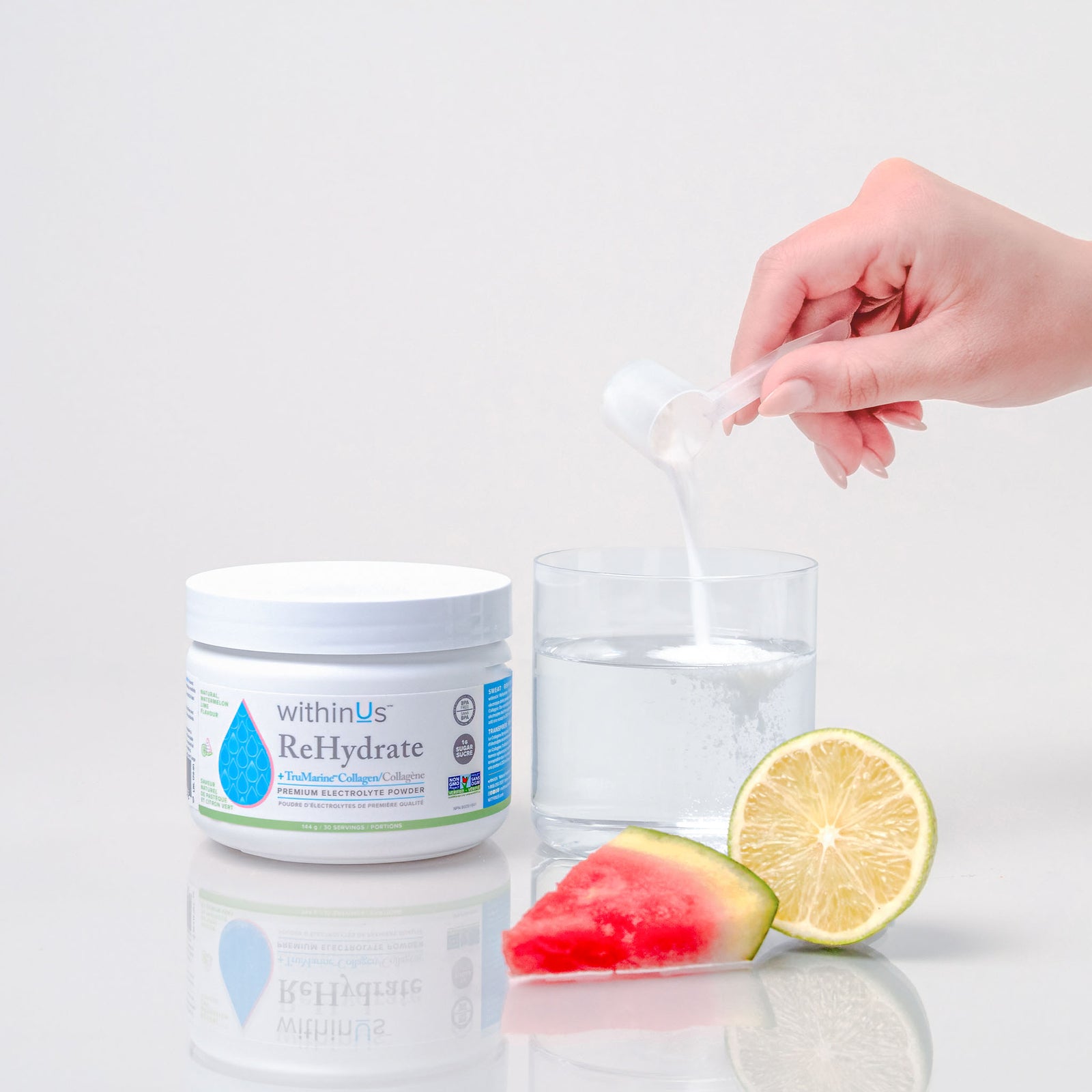 ReHydrate + TruMarine® Collagen Jar - WATERMELON LIME - 30 Servings