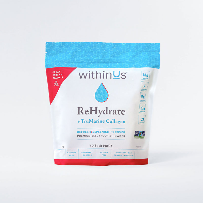ReHydrate + TruMarine® Collagen TROPICAL - 50 Stick Packs