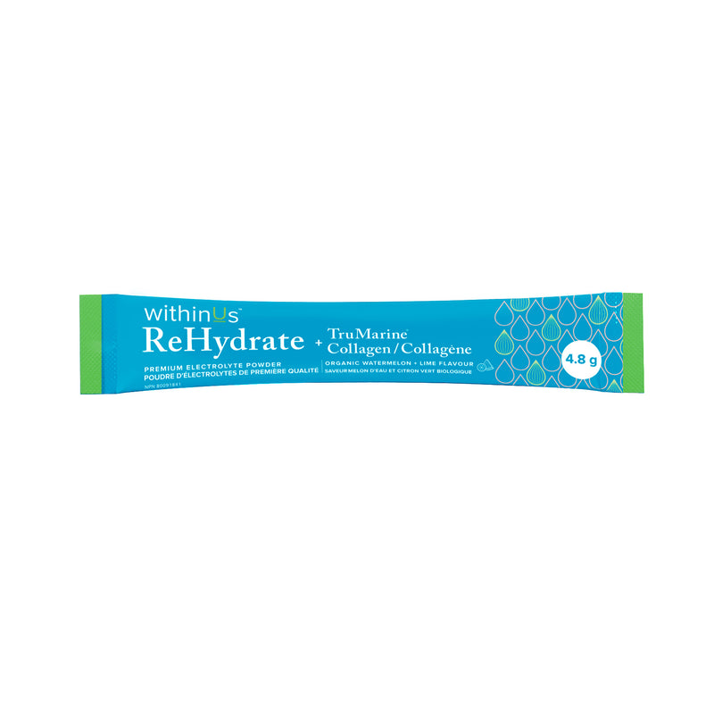 ReHydrate + TruMarine® Collagen WATERMELON LIME - 50 Stick Packs