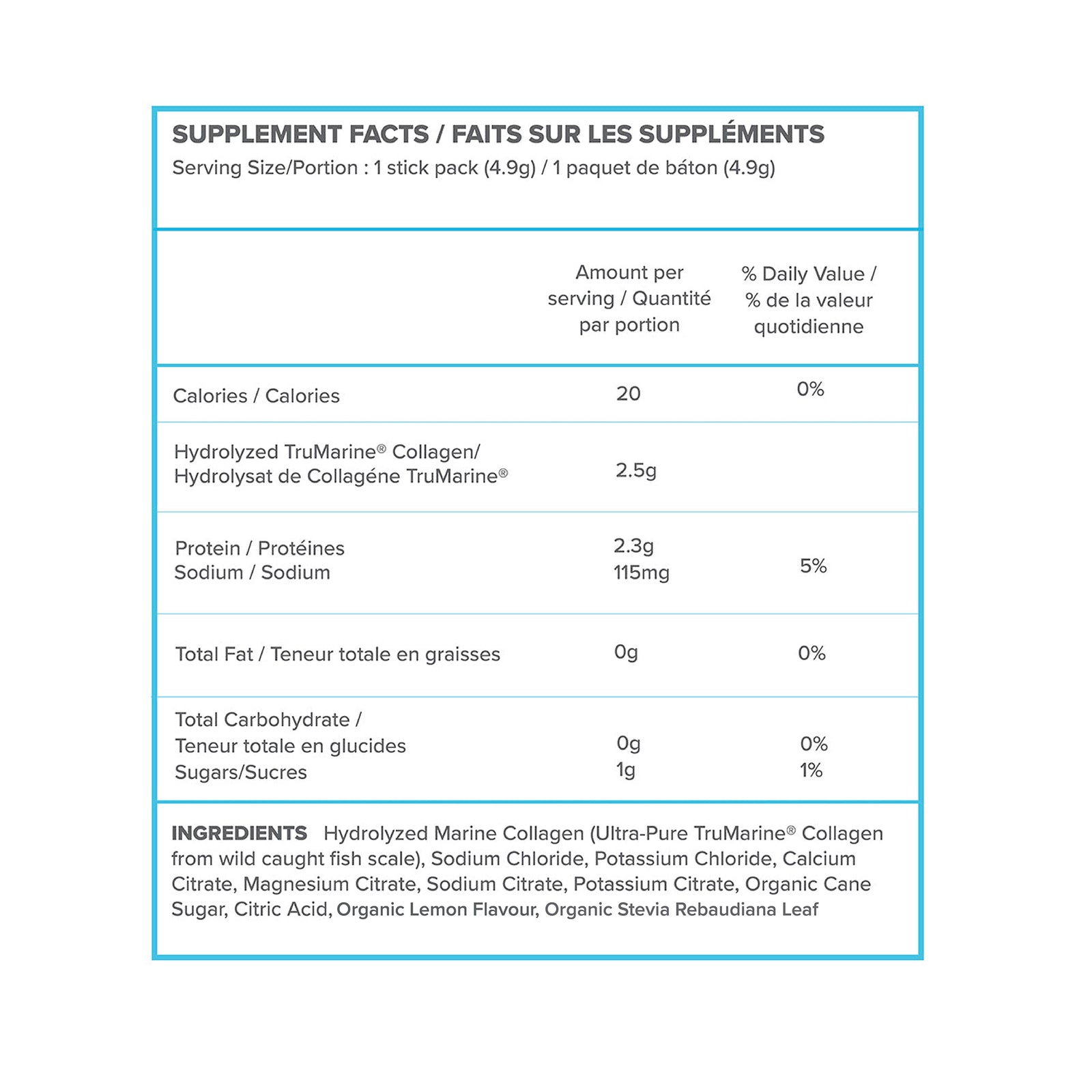 ReHydrate + TruMarine® Collagen LEMON - 50 Stick Packs