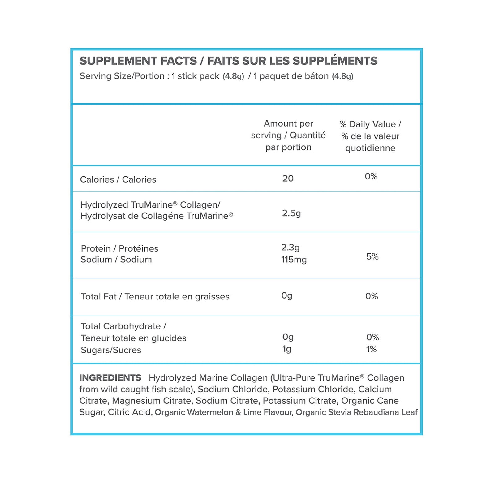 ReHydrate + TruMarine® Collagen WATERMELON LIME - 50 Stick Packs