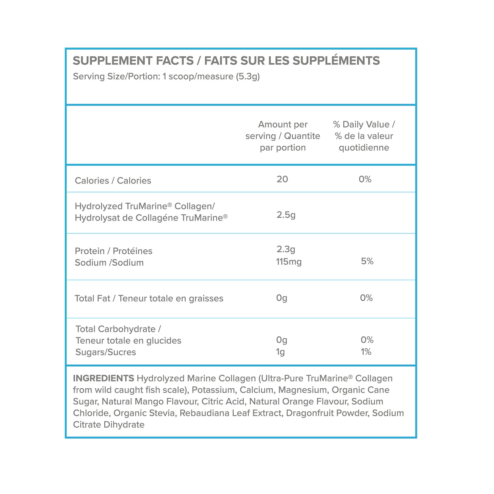 ReHydrate + TruMarine® Collagen DRAGONFRUIT MANGO MANDARIN Sample