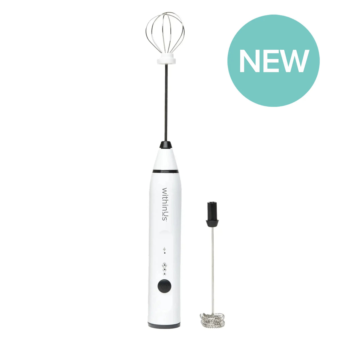 Rechargeable Handheld Milk Frother, with 3 Speed & 3