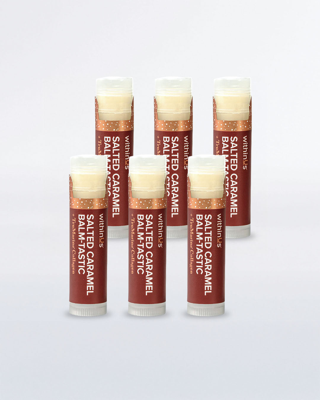 SALTED CARAMEL BALM-TASTIC - TruMarine® Collagen Lip Balm - 6 Pack