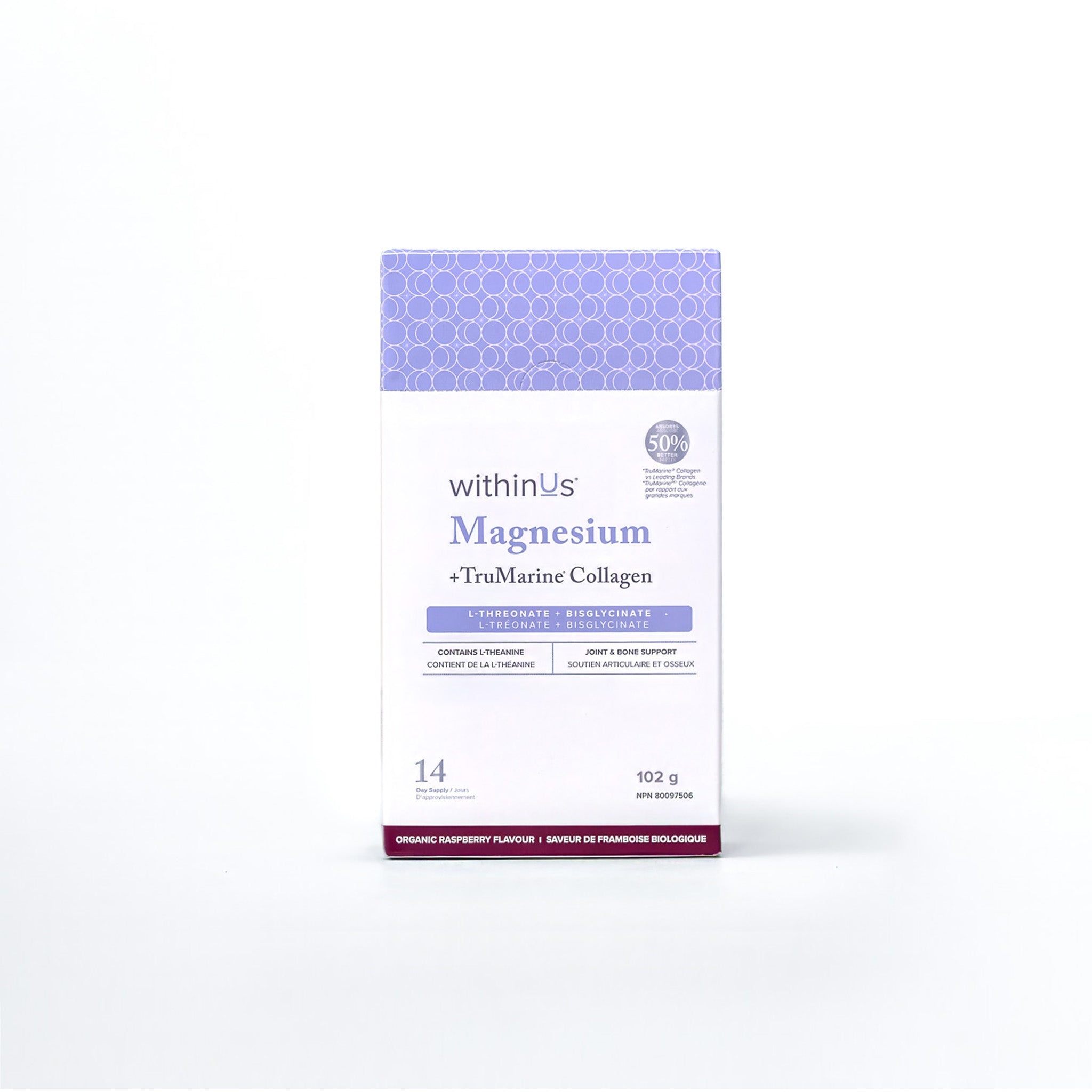 Magnesium + TruMarine® Collagen Box RASPBERRY - 14 Stick Packs