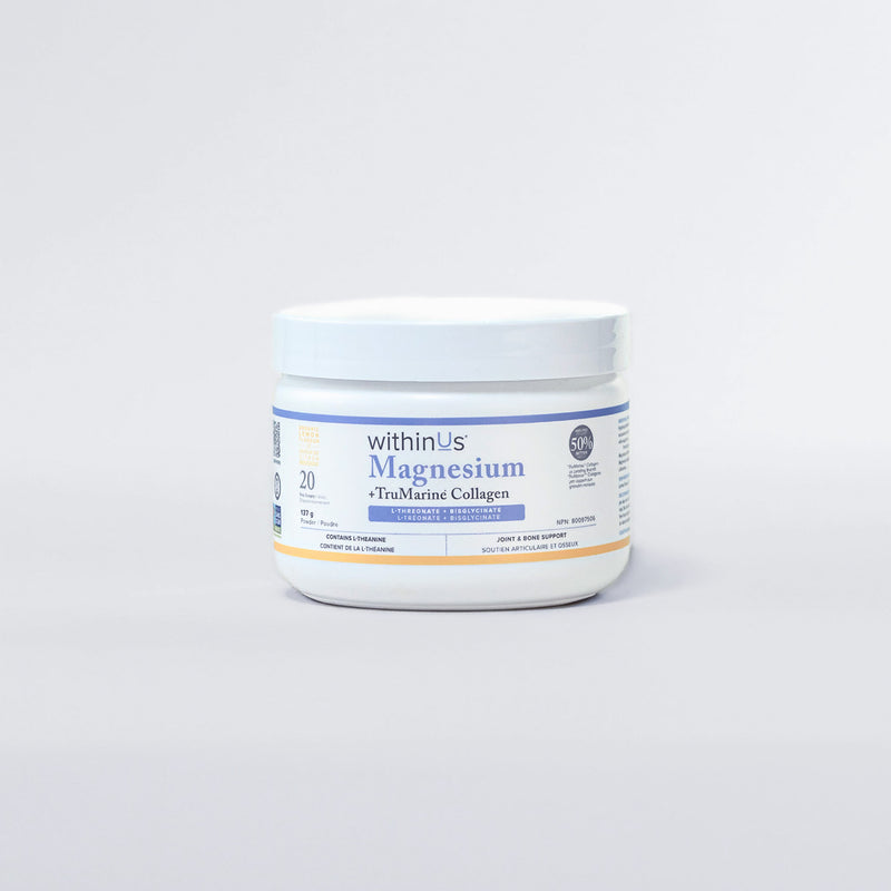 Magnesium L-Threonate + TruMarine® Collagen Jar - LEMON - 20 Servings