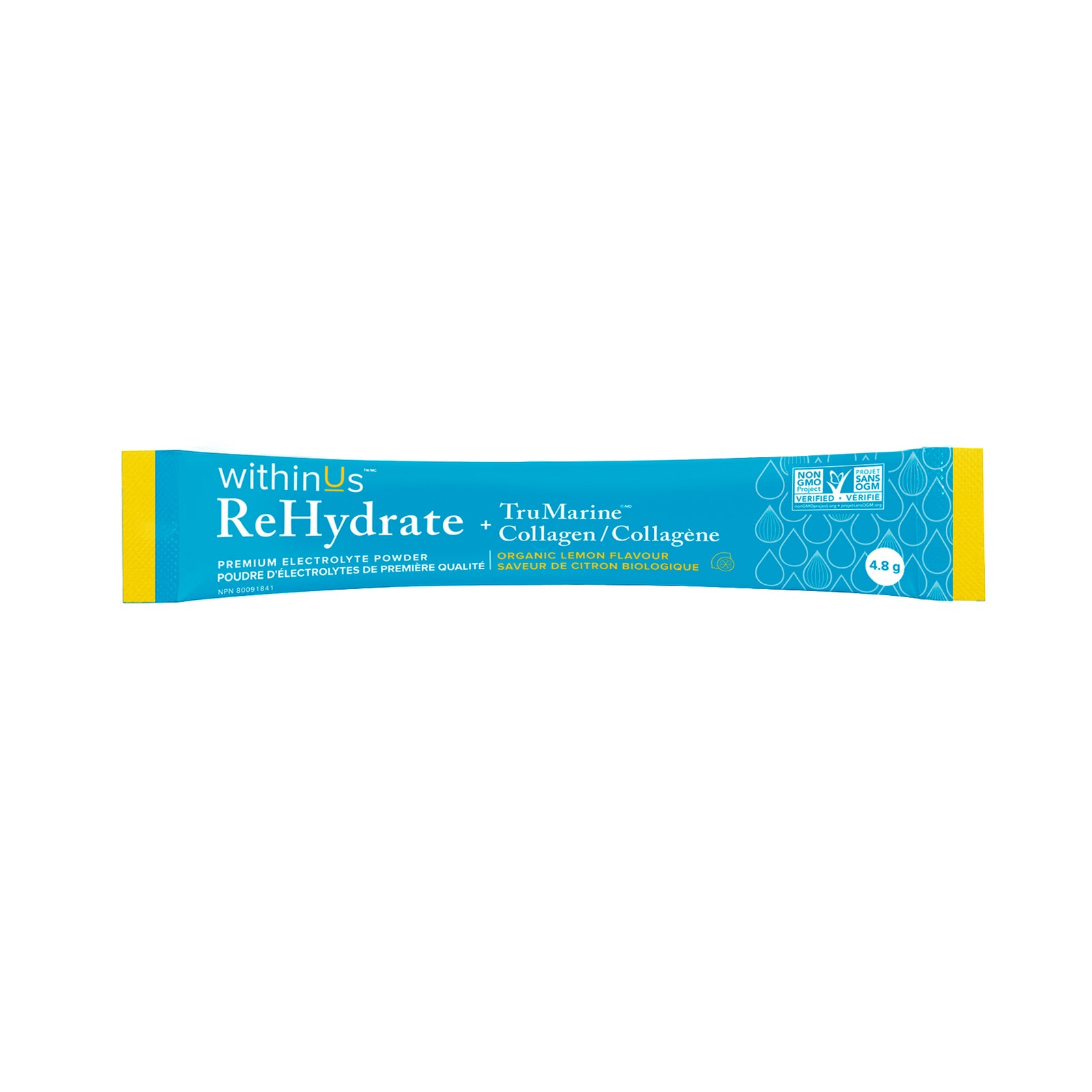 ReHydrate + TruMarine® Collagen LEMON - 50 Stick Packs