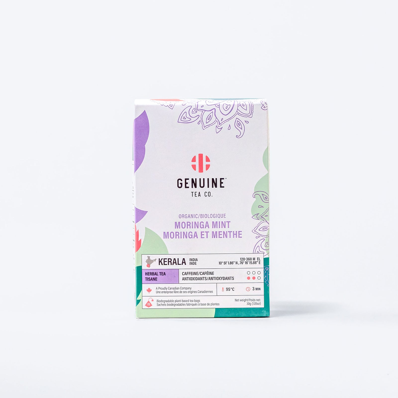 Organic Moringa Mint Herbal Tea - Pyramid Tea Bags