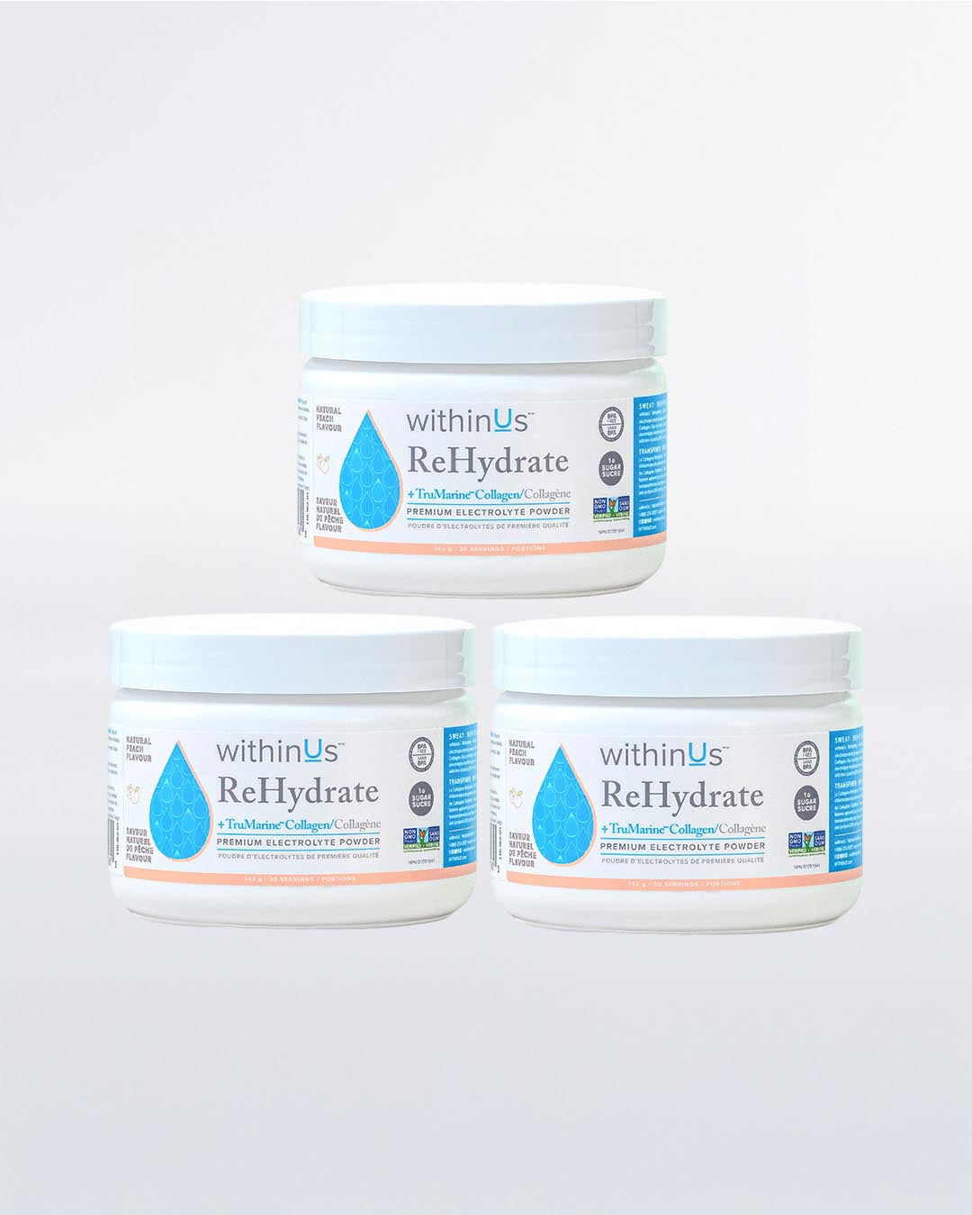 ReHydrate + TruMarine® Collagen PEACH Jar - TRIO