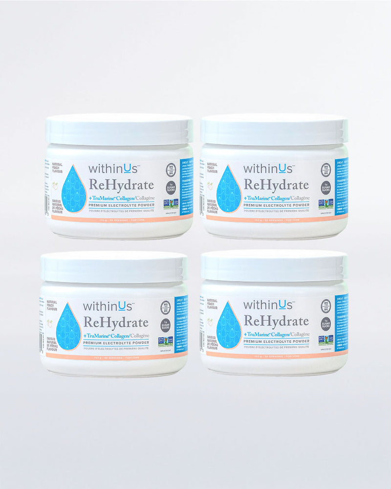 ReHydrate + TruMarine® Collagen PEACH Jar - QUAD