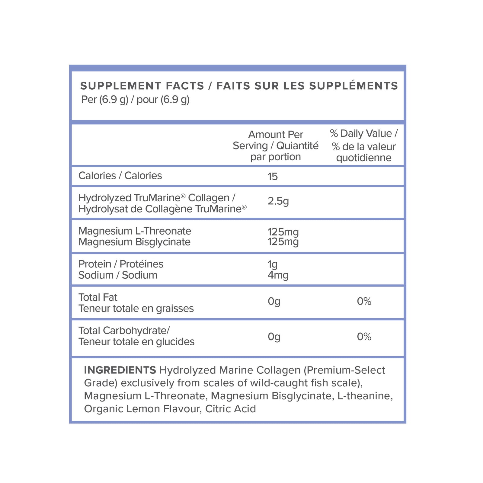 Magnesium L-Threonate + TruMarine® Collagen Jar - LEMON - 20 Servings