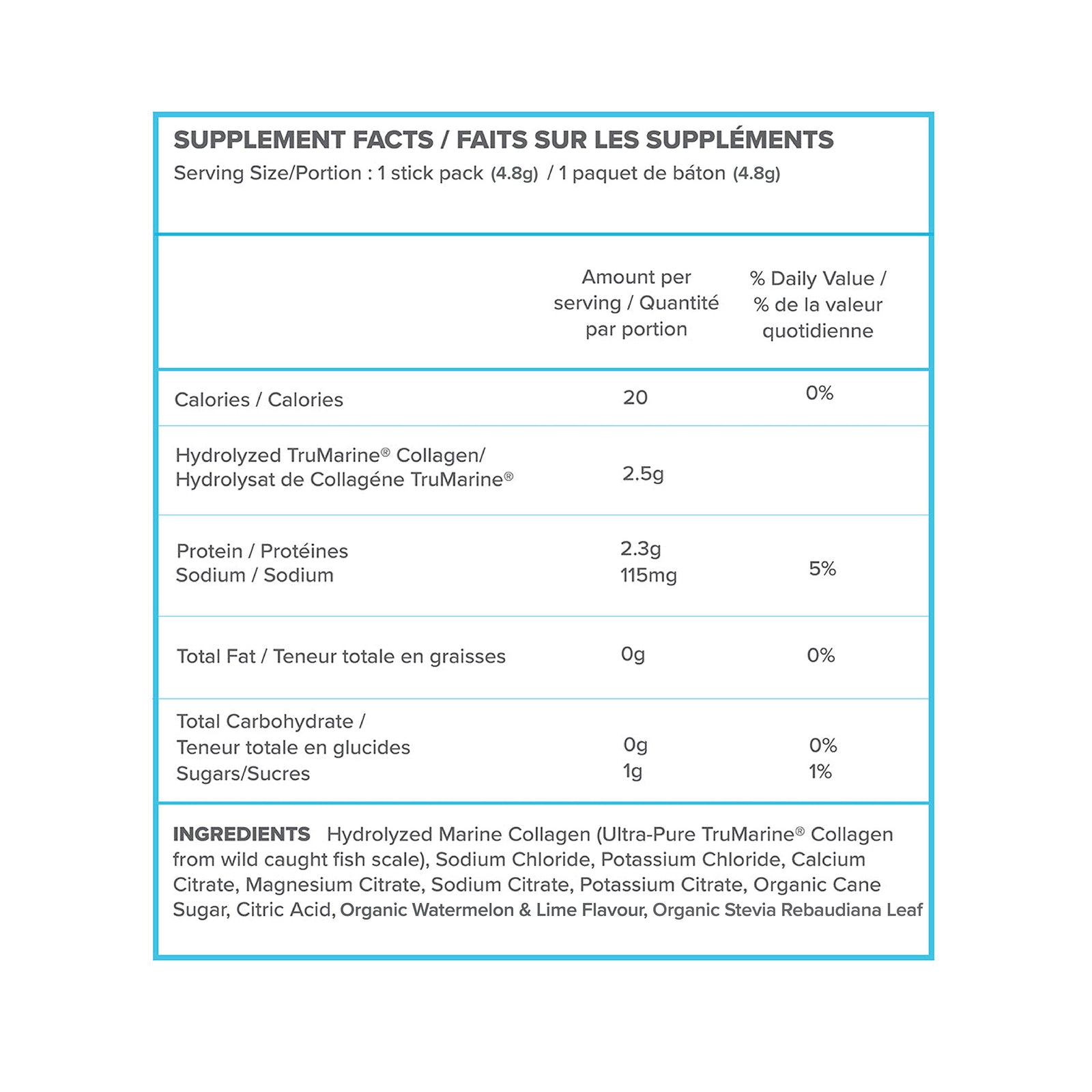ReHydrate + TruMarine® Collagen Box WATERMELON LIME - 20 Stick Packs