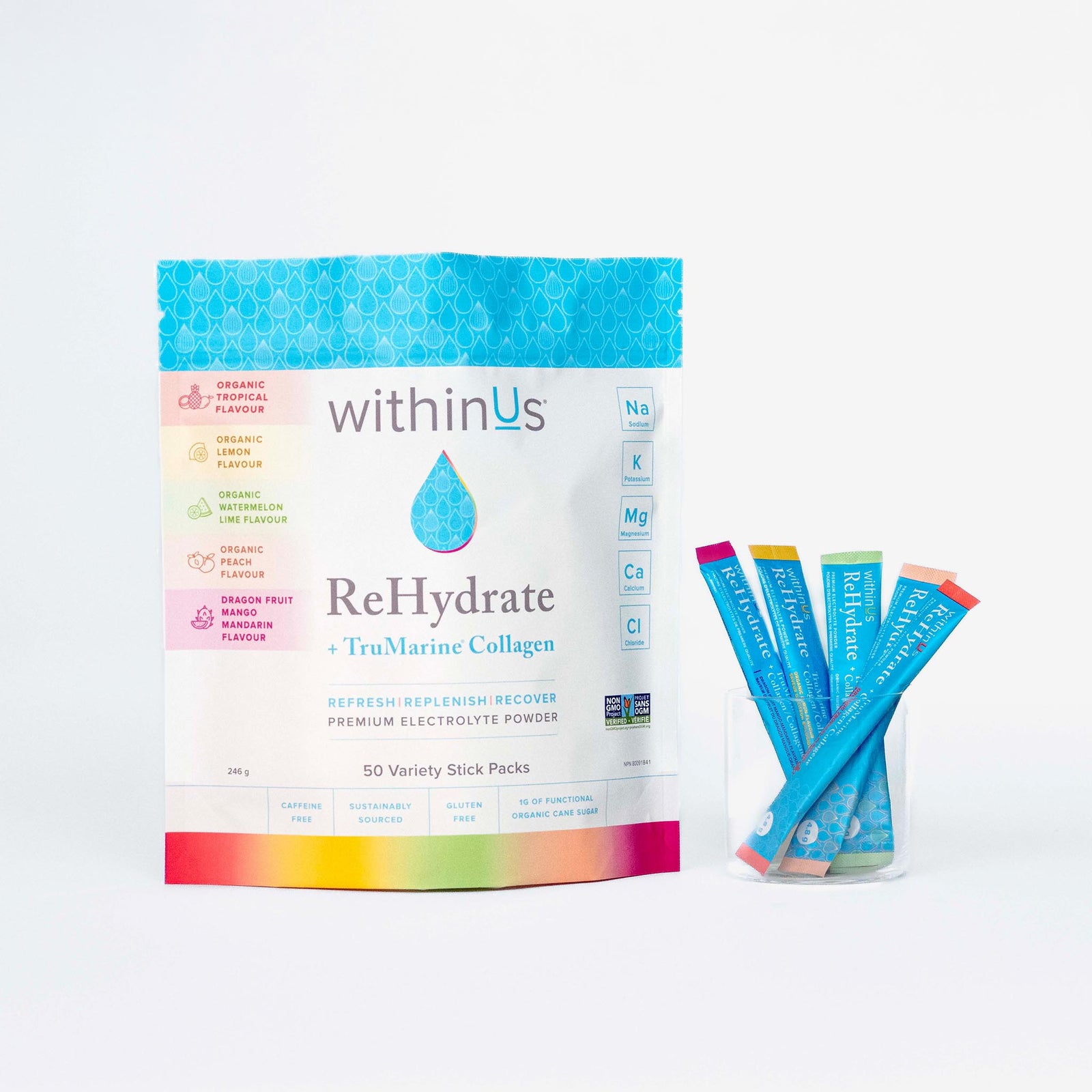 ReHydrate + TruMarine® Collagen VARIETY PACK - 50 Stick Packs
