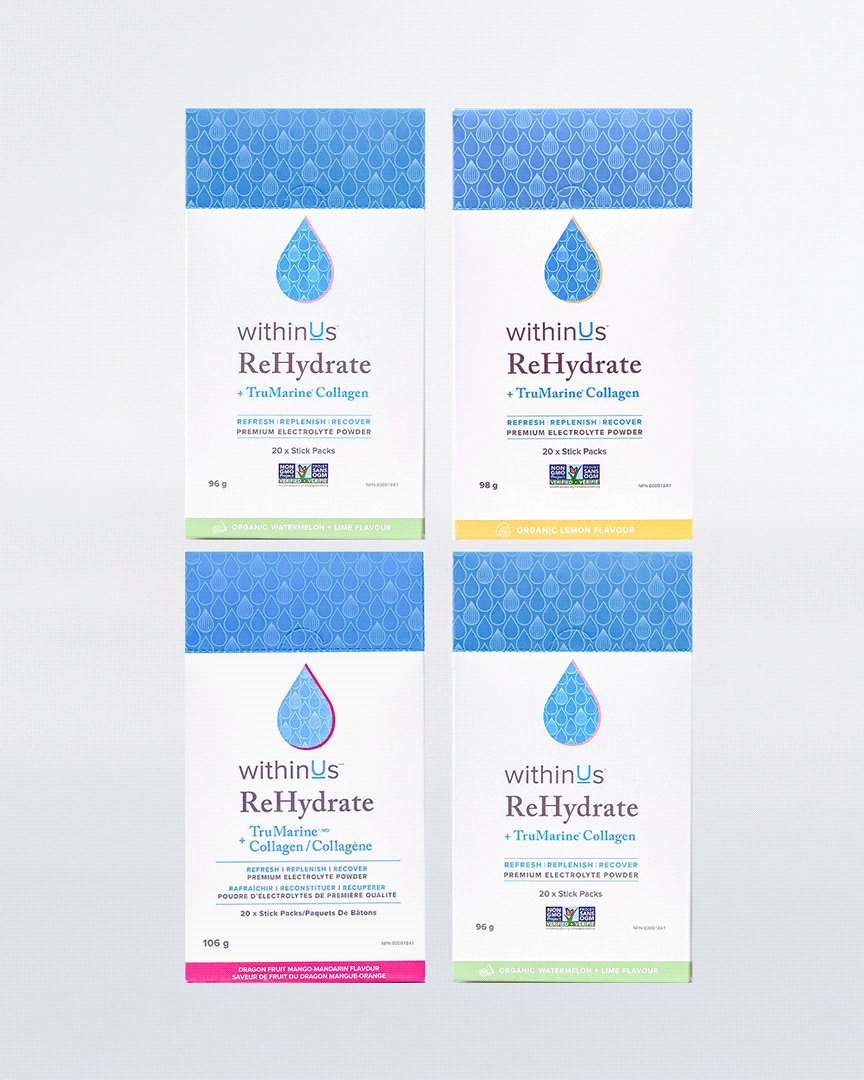 ReHydrate + TruMarine® Collagen Box QUAD - 80 Stick Packs