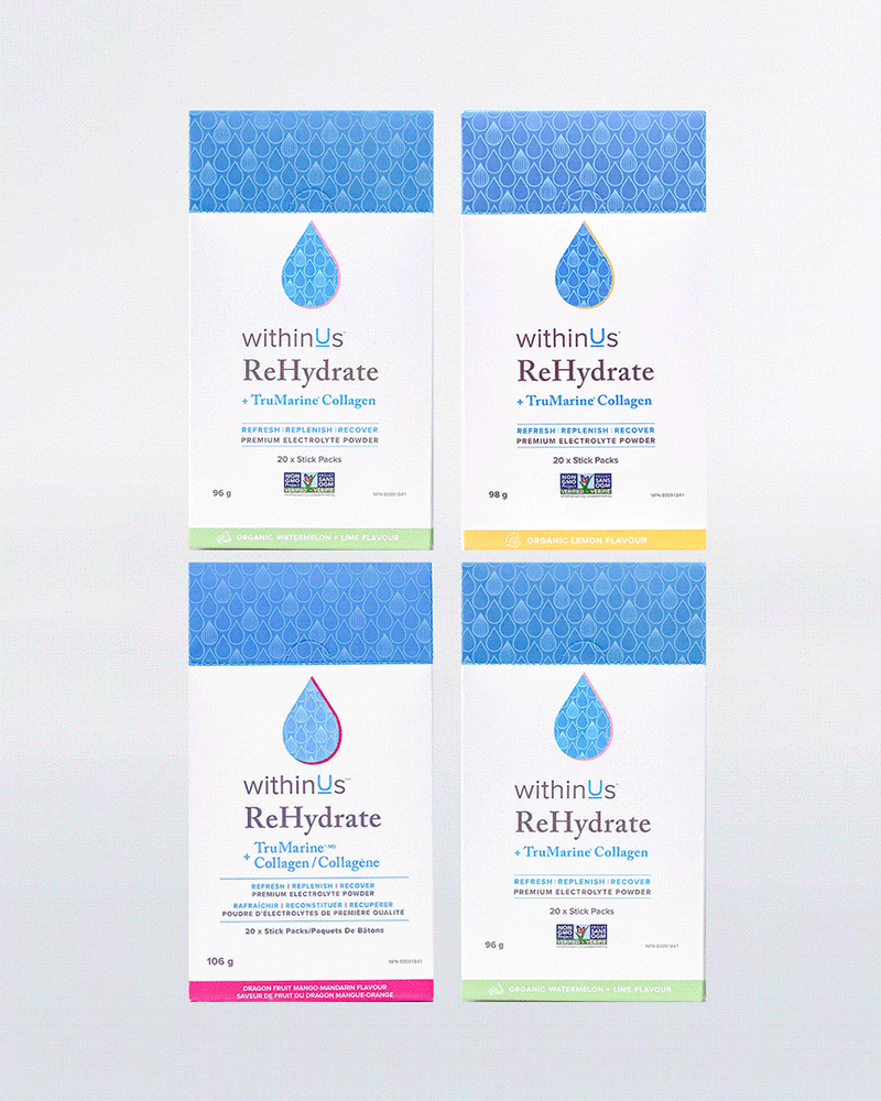 ReHydrate + TruMarine® Collagen Box QUAD - 80 Stick Packs