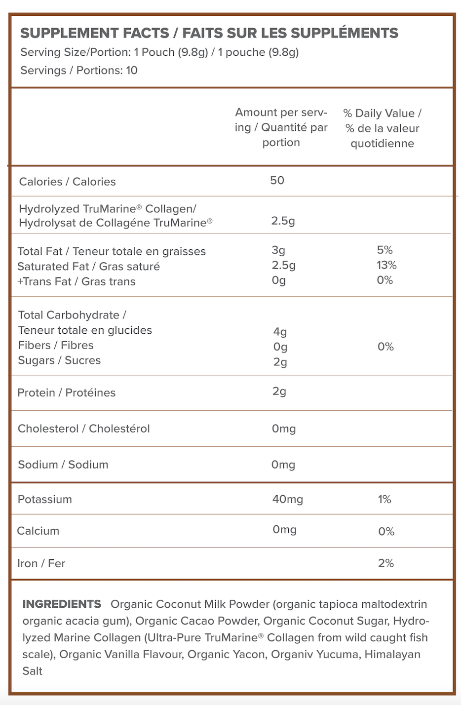 Cacao Misto + TruMarine® Collagen Box - 10 Single-Serve Pouches