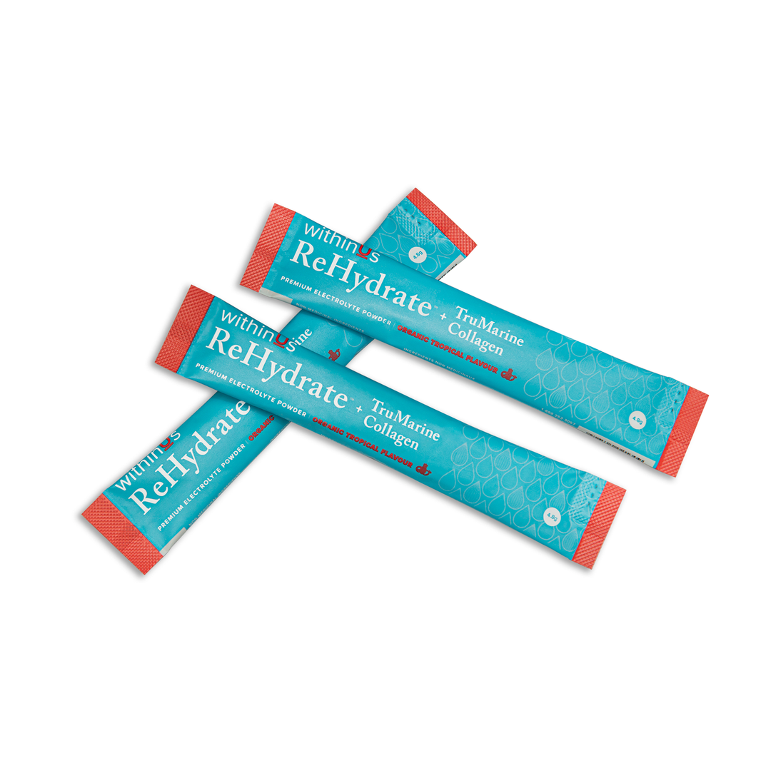 ReHydrate + TruMarine® Collagen TROPICAL - 50 Stick Packs